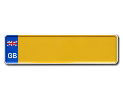 Nameplate Great Britain yellow reflective 340 x 90 mm
